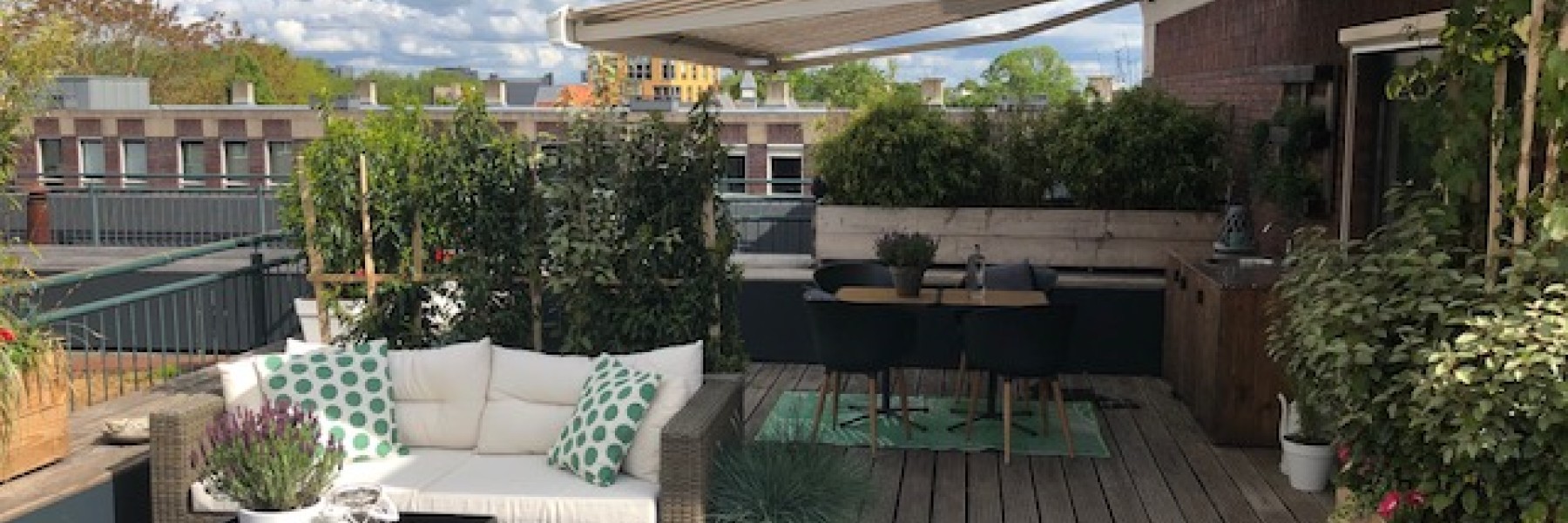 Het dakterras van Gert en Irene in Zwolle