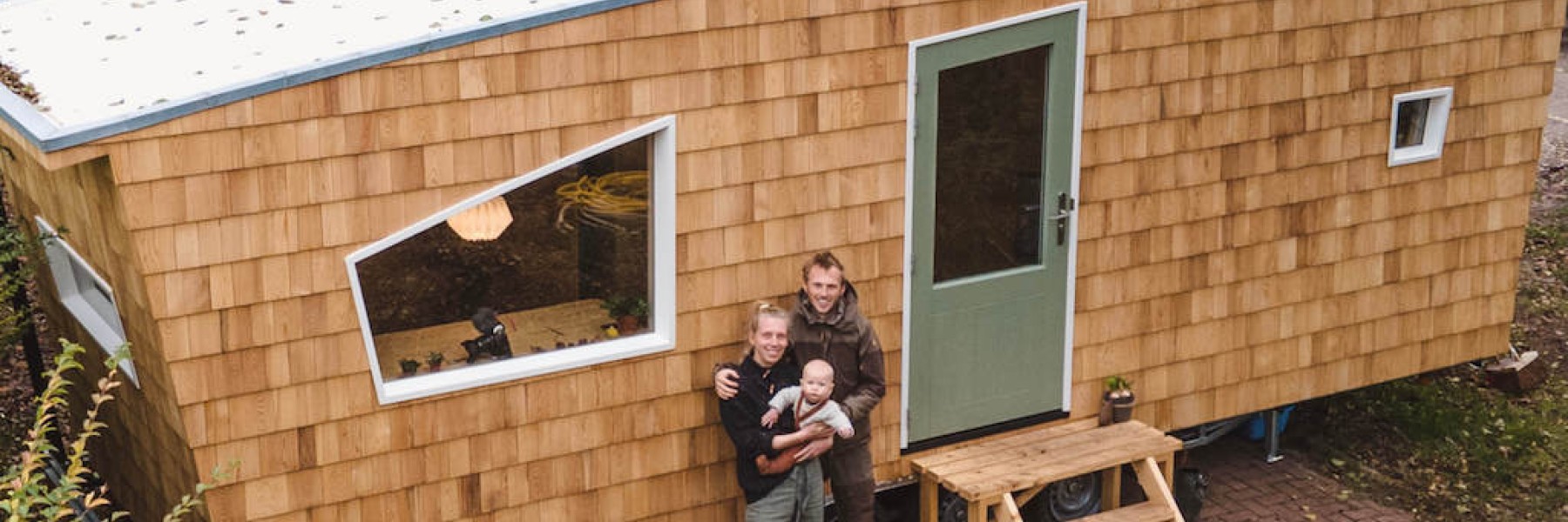 Familie voor hun tiny house | Foto: Koen Hofman 