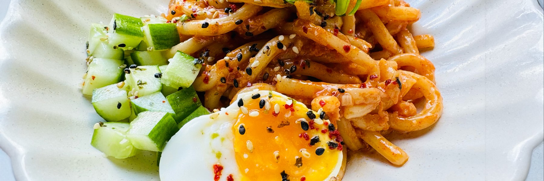 Jetske's udon noedels met een eitje 