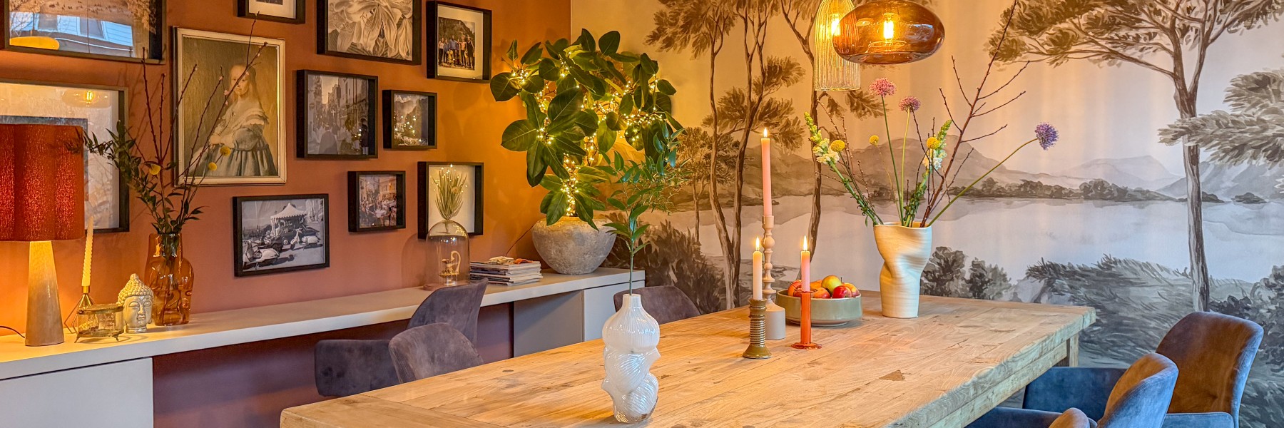 Kleur en lef in eetkamer Naaldwijk | Fotografie: Theo-Bert Pot