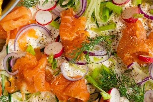 Nacho’s met roomkaas en zalm 