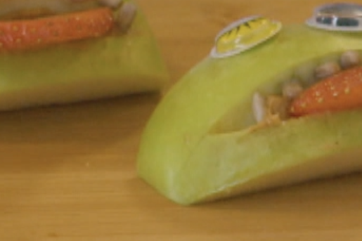 Gezonde appelmonsterstraktatie