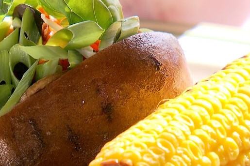 Gepofte zoete aardappel