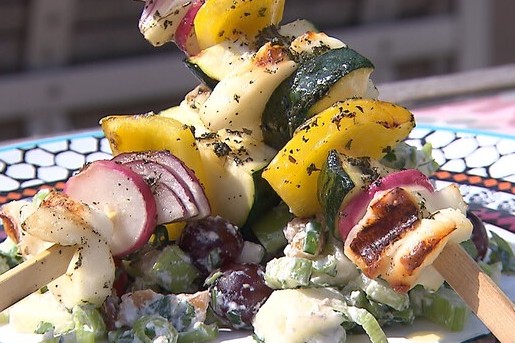 Groentenspies met halloumi (101)