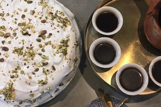 Pistache-meringue taart