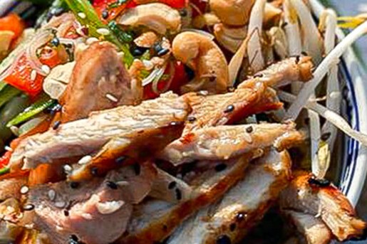 Glasnoedels met Oosterse BBQ-kip