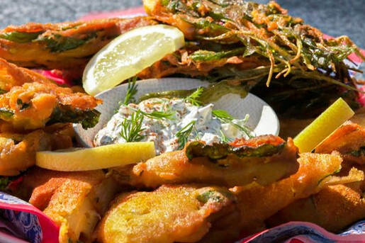 Gefrituurde groenten met bierbeslag