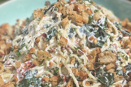 Pasta met palmkool, ricotta en pangritata