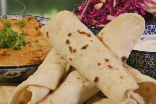 Butter chicken met chapata's