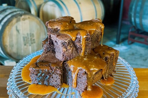 Brownies met pure chocolade en karamel