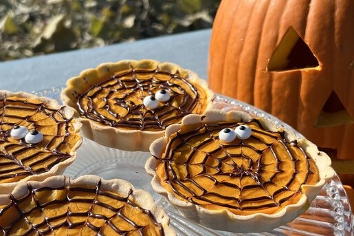 Pompoentaartjes met chocola