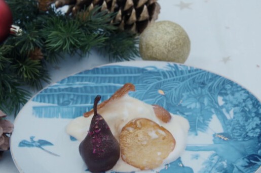 Crispy oliebollen, croutons met slagroomijs en advocaat van jenever