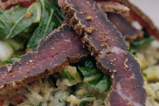 Salade met gekruide biltong