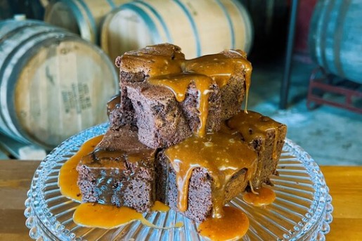Brownies met pure chocolade en karamel