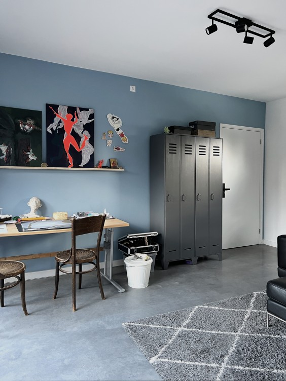 Het atelier van Finn, voordat Theo-Bert er aan de slag ging 