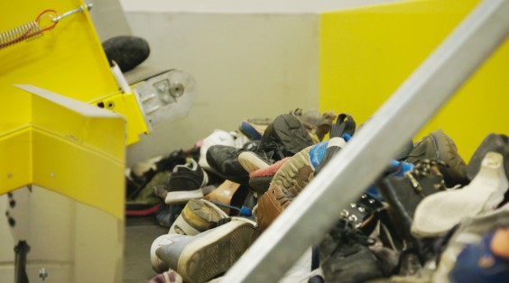 De berg (oude) schoenen