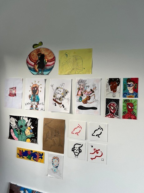 Het atelier van Finn, voordat Theo-Bert er aan de slag ging