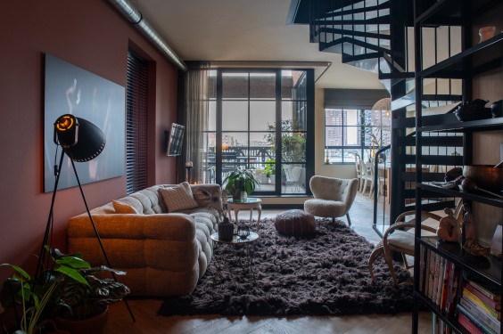 Woonkamer luxe loft Rotterdam