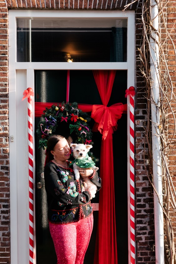 roze kersthuis | Marjon Lukje