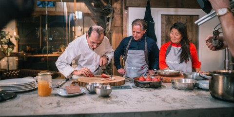 Gepocheerde peer met pistache