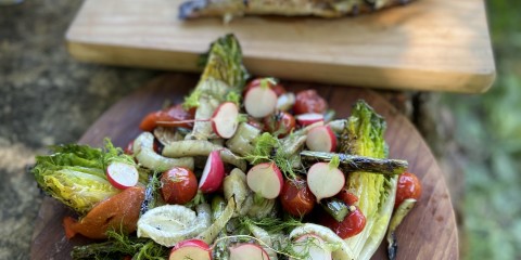 Gegrilde dorade met verse groentes