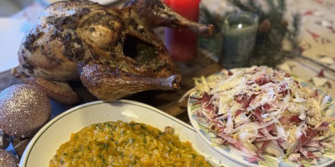 Kerstkalkoen met orzo