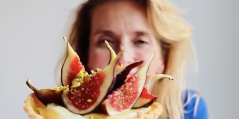 Vijgen taartje met sinaasappel mascarpone-kwark crème