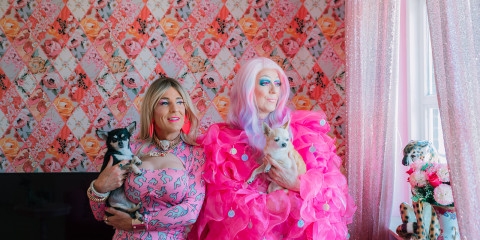Peter en Pascal treden al 15 jaar treden op in hun vrije tijd op als dragqueens | Foto: Sheena Schouwink