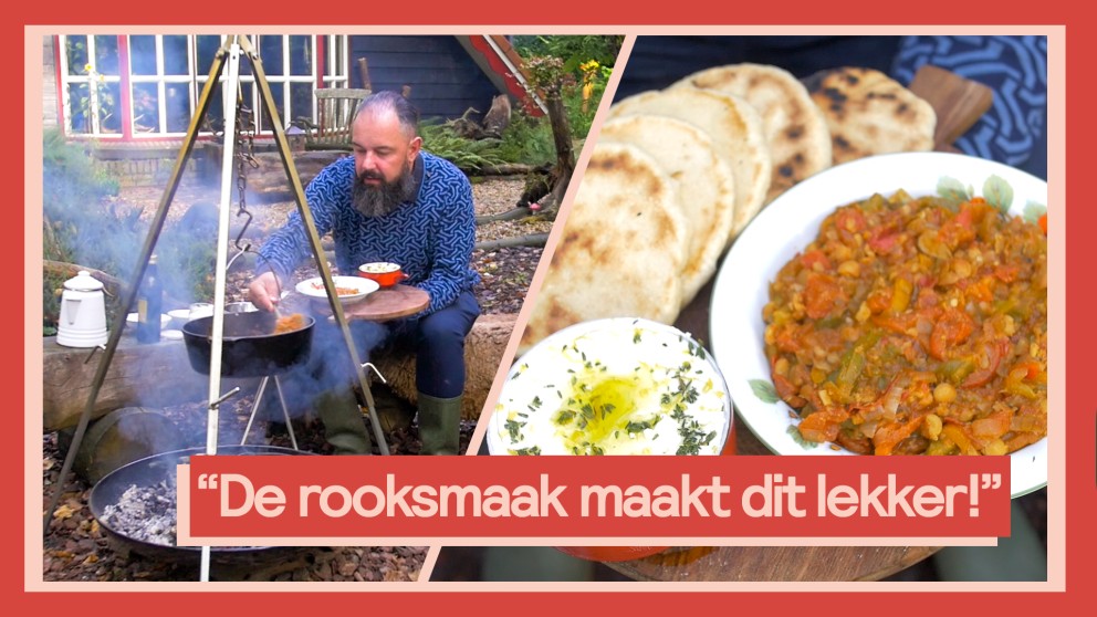 Geroosterde paprika met kikkererwten en harissa