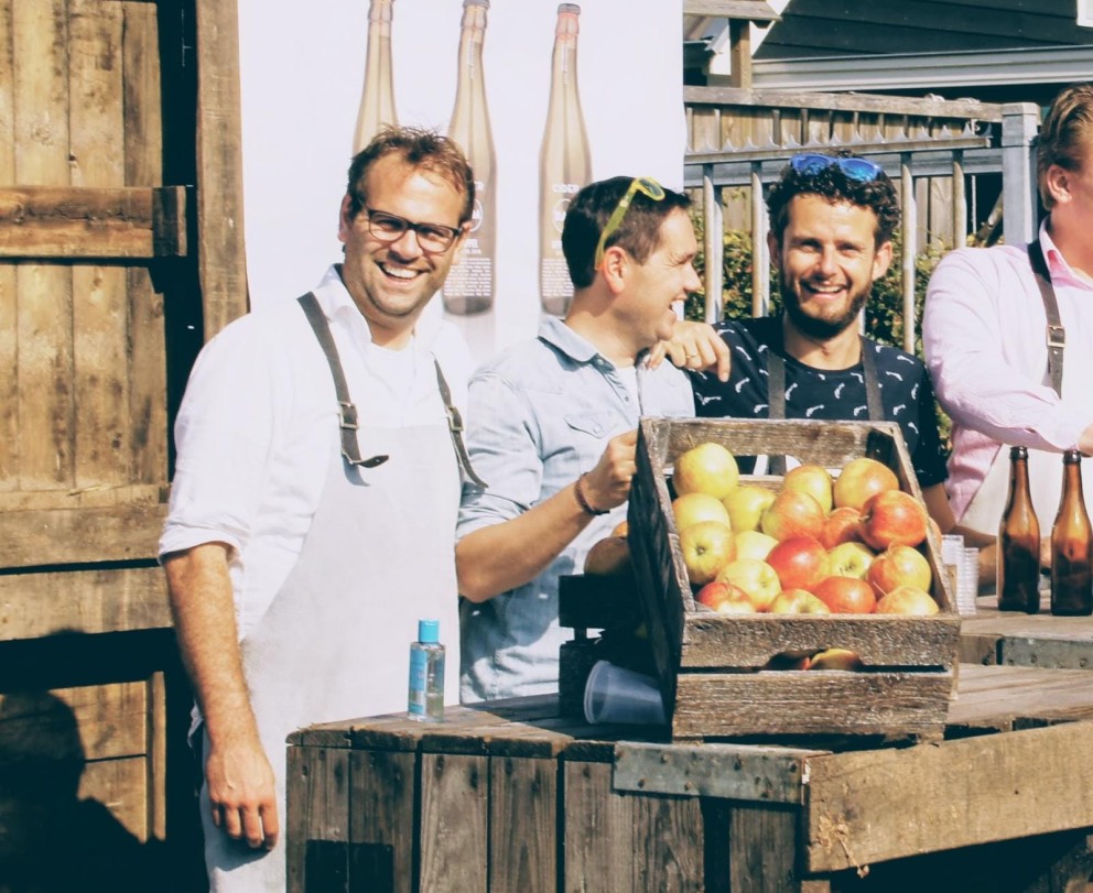 Cider- en appelstookmakers Arjan de Hoon, Thomas Luberti en Maarten Baldee | Foto: RAM