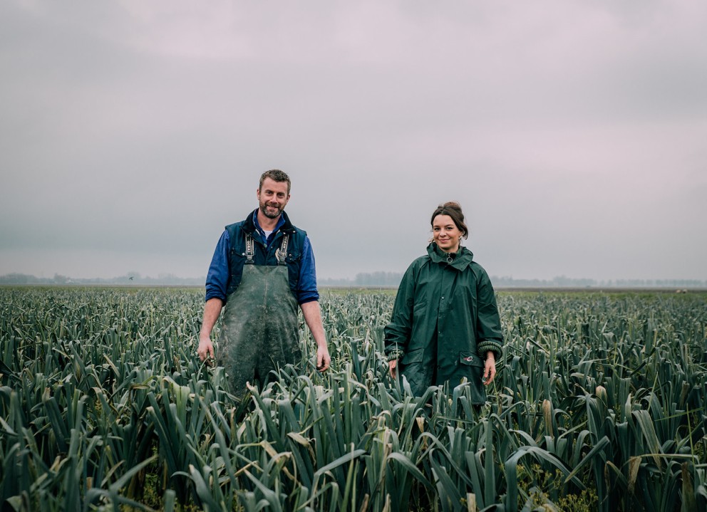 Hans Rozendaal met Rosah van Schendelen tijdens de opnames 