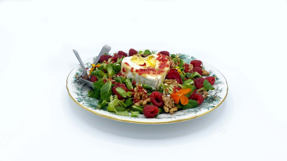 Veldsalade met cœur de Neufchâtel