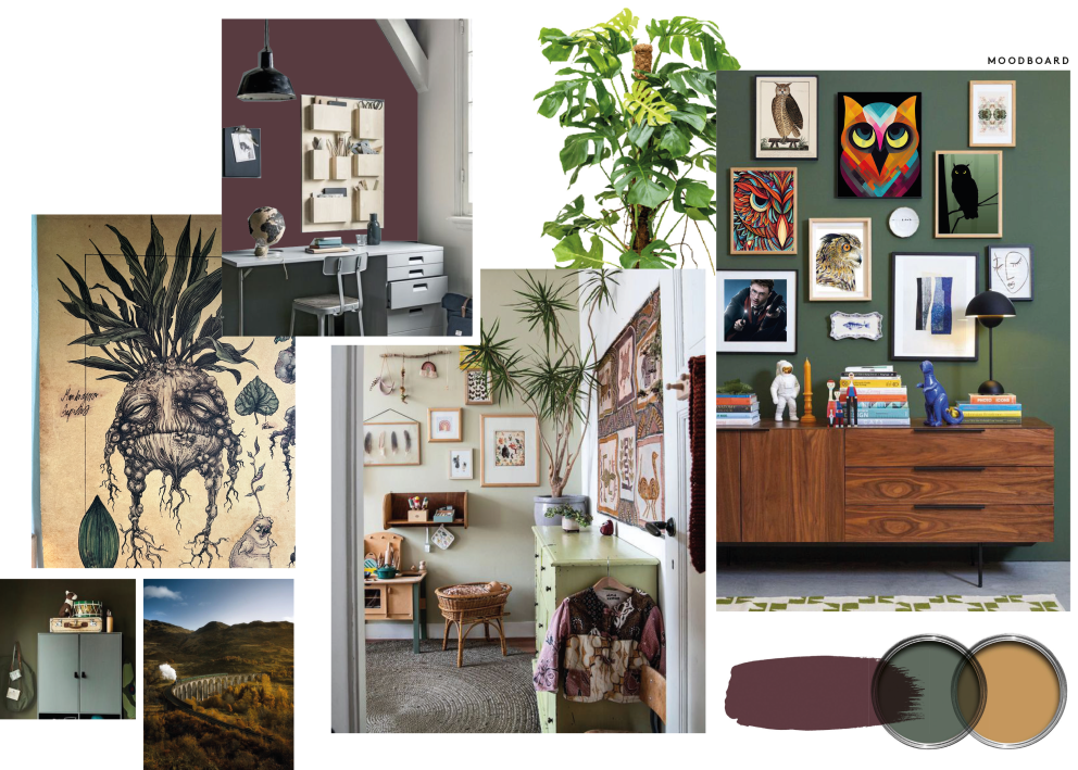 Het moodboard voor de slaapkamer