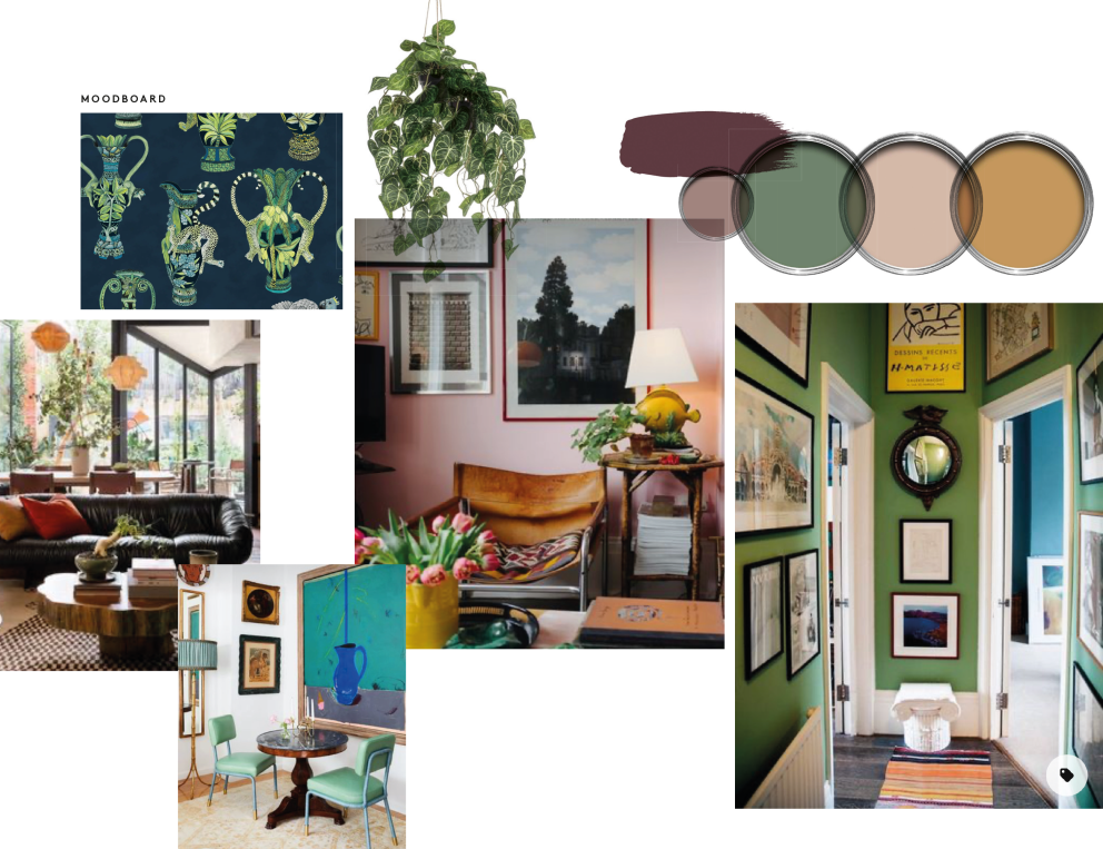 Het moodboard voor de woonkamer