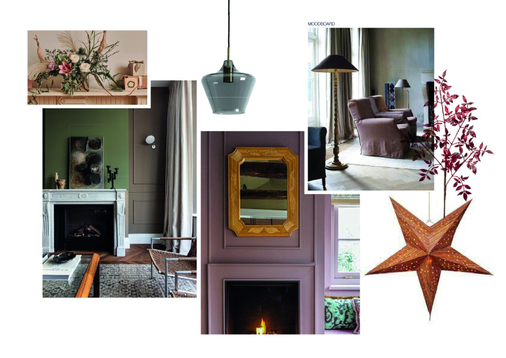 Het moodboard voor de woonkamer