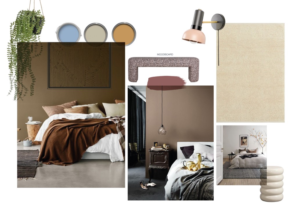 Het moodboard voor de slaapkamer