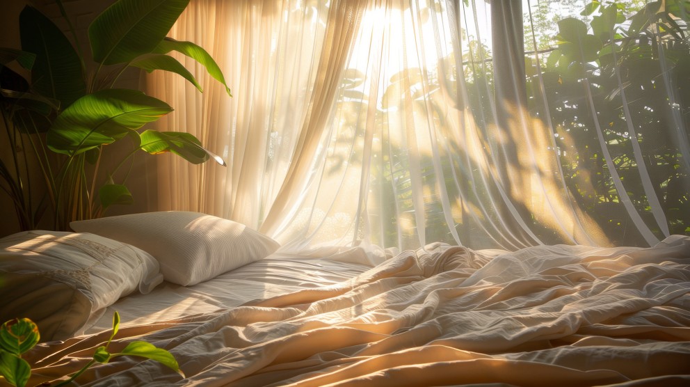 Onder de klamboe slapen