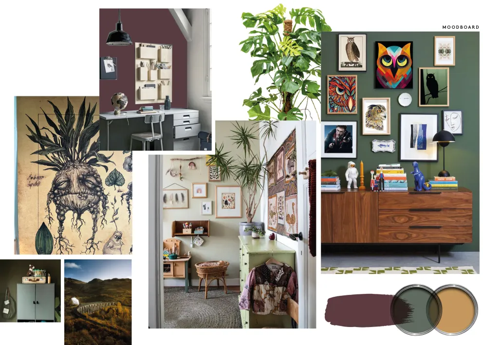 Het moodboard voor de slaapkamer