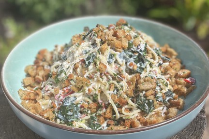 Pasta met palmkool, ricotta en pangritata