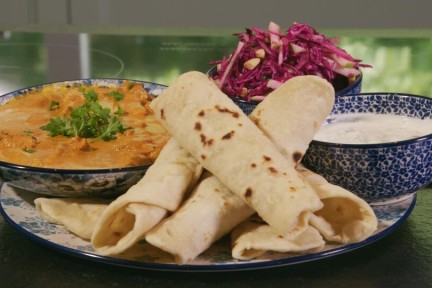 Butter chicken met chapata's