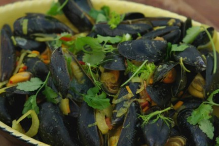 Indiase curry met verse mosselen