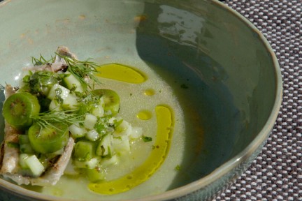Makreel met salsa van kiwibes