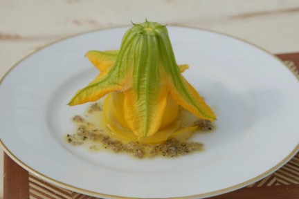Gele courgette met truffel