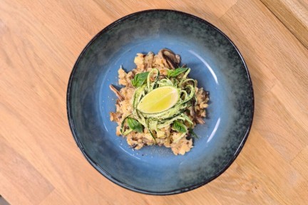 Orzo met oesterzwam en courgette