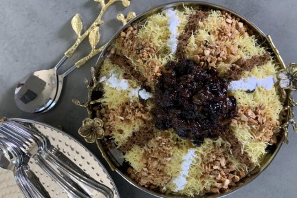 Eid-al-fitr gerecht Seffa Medfouna