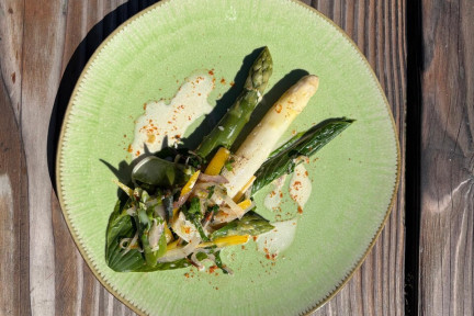 Hostascheuten en asperges