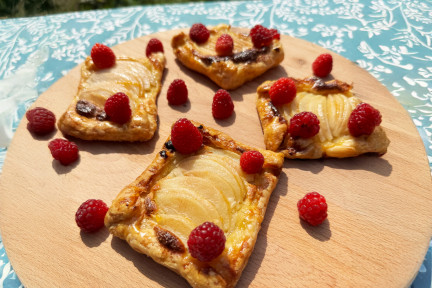 Taartje met frangipane en nashiperen