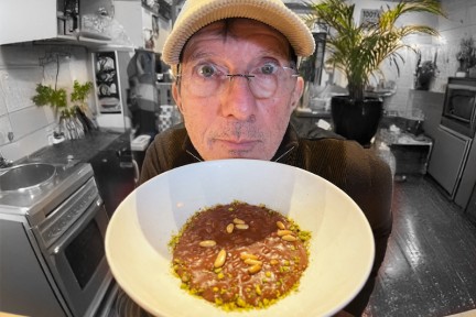 Chocoladerisotto met pistachenoten