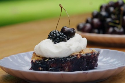 Crumble met bosbessen