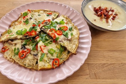 Crispy omelet met witlofsoep